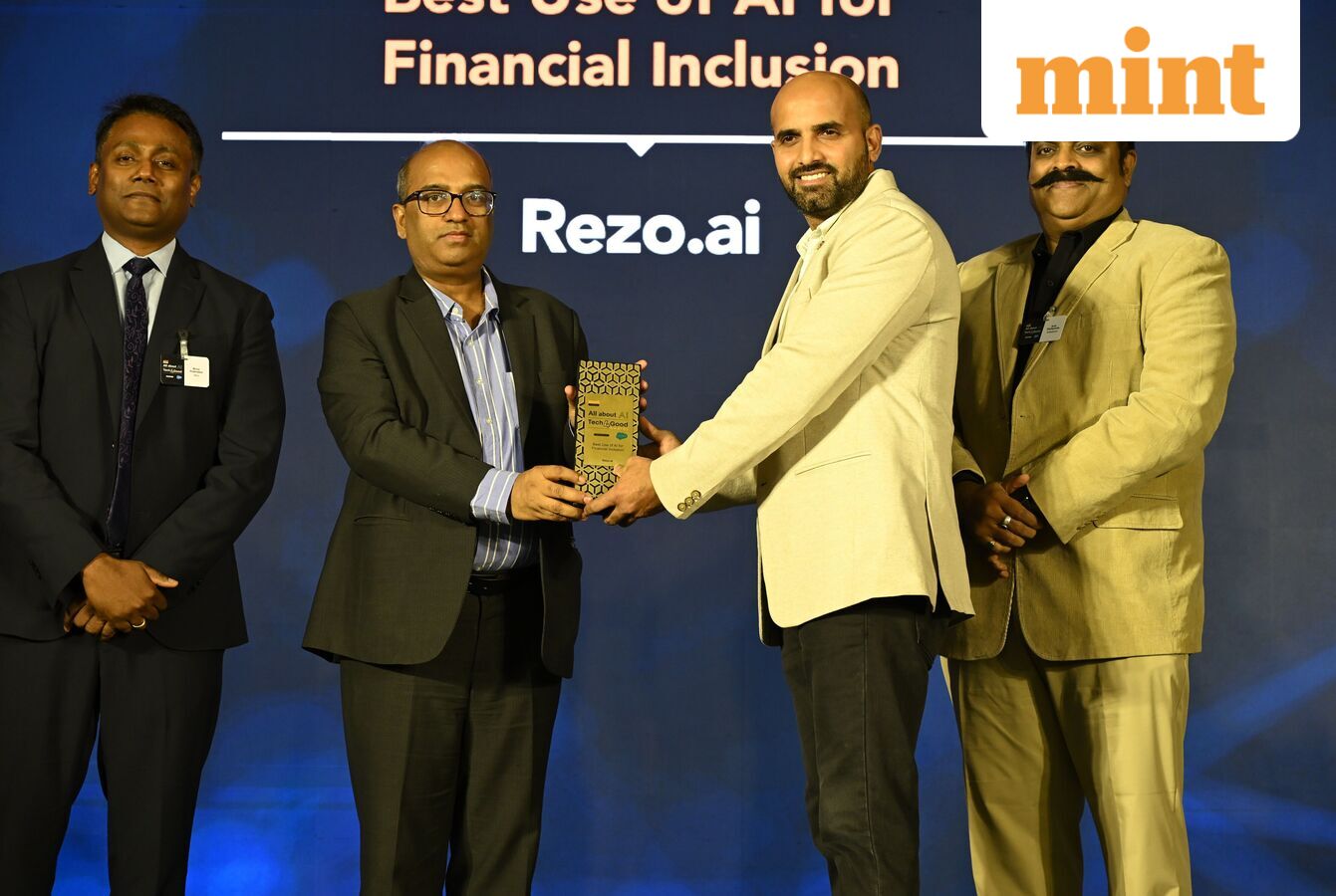 Rezo.ai and Nivinsure honoured for financial inclusion at the Mint All About AI Tech4Good Awards